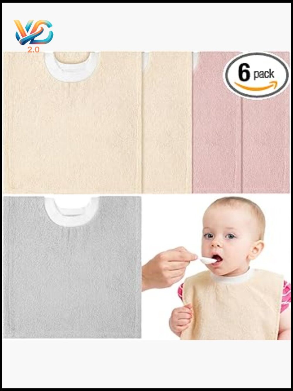 Soft Cotton Baby Bibs Pack Absorbent Pullover Bodysuit Protector Feeding Towel